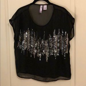 Black sequin top
